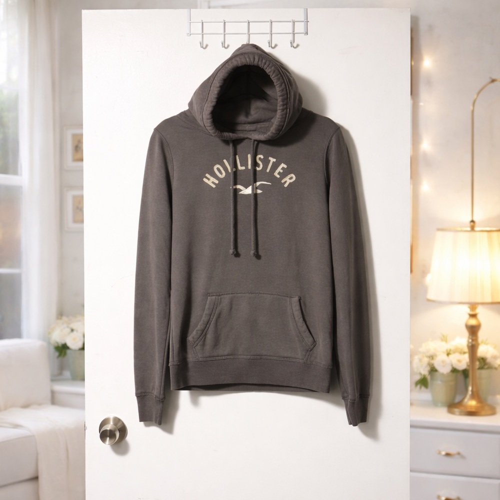 ✨ Hollister Y2K Charcoal Hoodie Cozy Fall Essential Size L